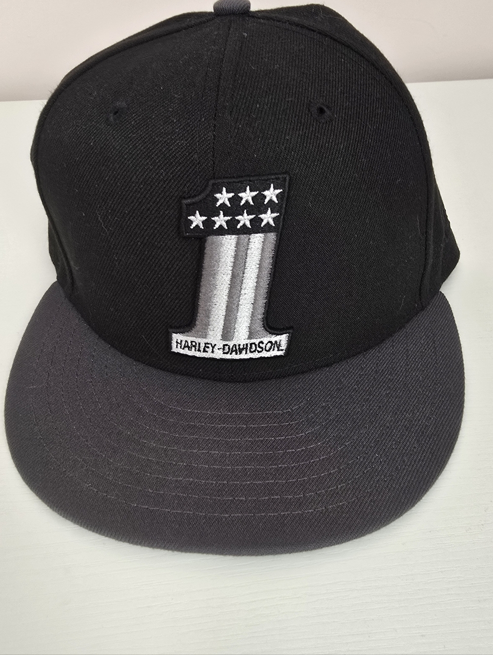 Harley-Davidson Black & Gray Number 1 Patch Fitted  Hat